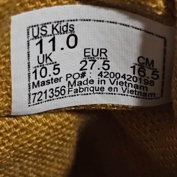 Vans Toddler Old Skool V Gold Glitter Toddler Girl Boy Size 11 Shoe low top - Picture 13 of 13